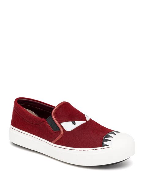 fendi buggies leather slip on sneakers